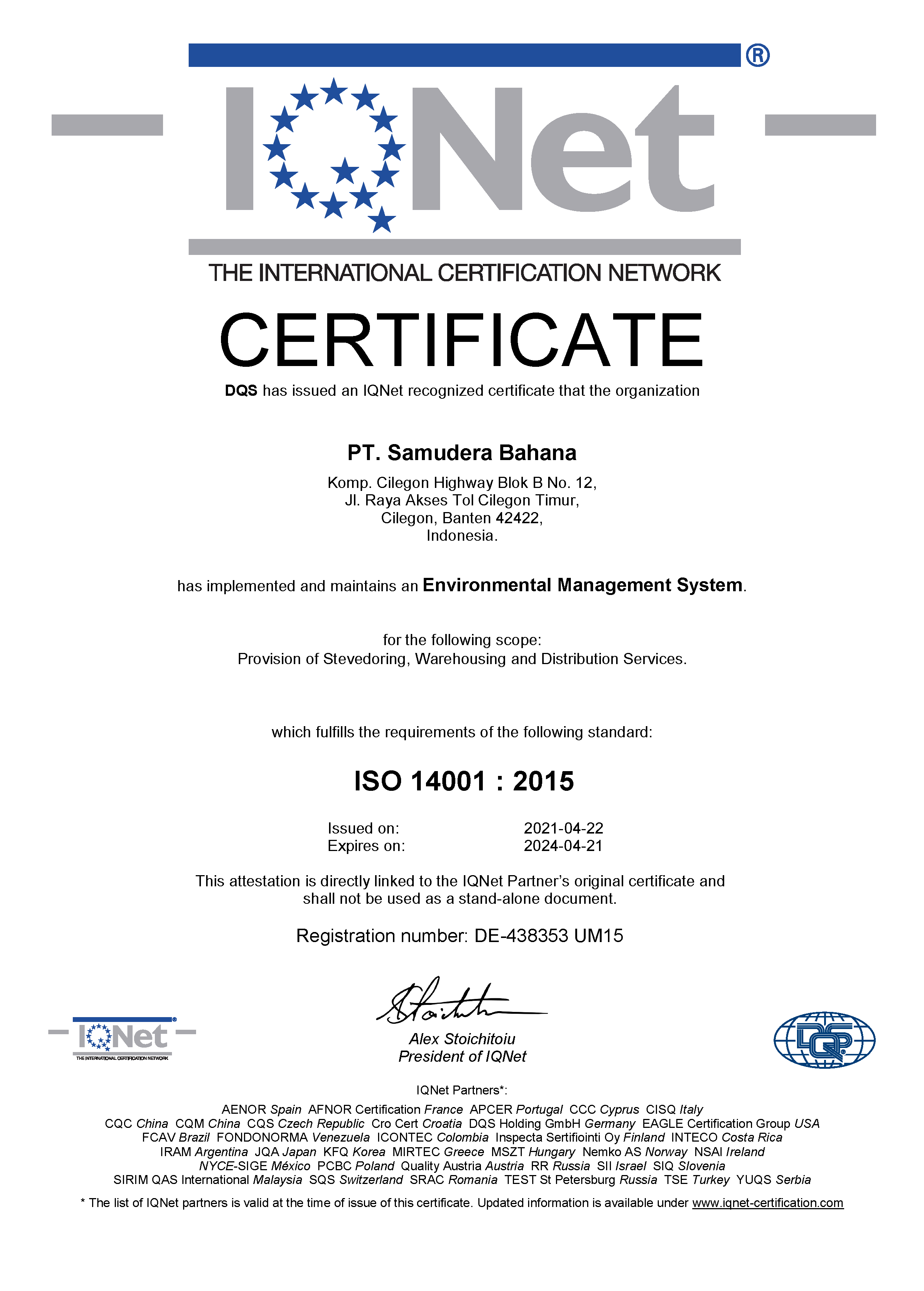 IQNET ISO 14001:2015